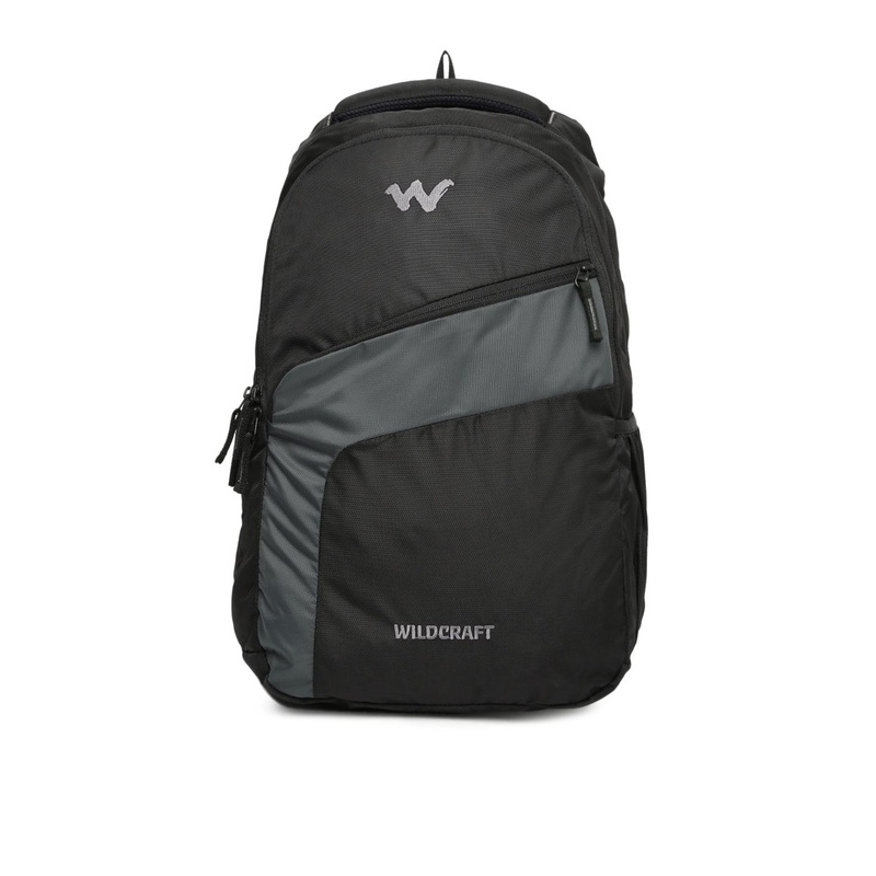 Wildcraft Unisex Black Brand Logo Backpack