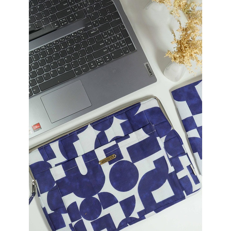 Ekatra Unisex Abstract Printed Cotton Laptop Tablet Sleeve
