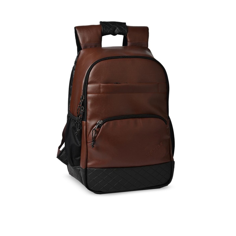 F Gear Unisex Brown & Black Colourblocked Backpack