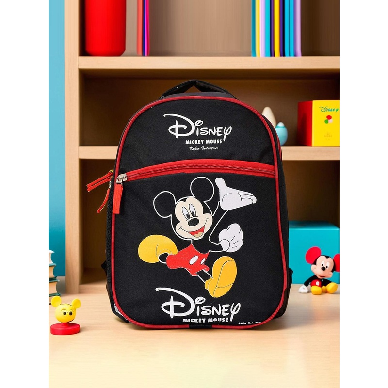 Kuber Industries Boys Disney Balck Red Mickey Print School Bags