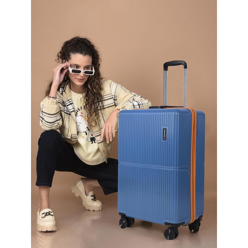 MOVE-MEANT Glide Hard Sided Compression Straps Cabin Trolley Suitcase