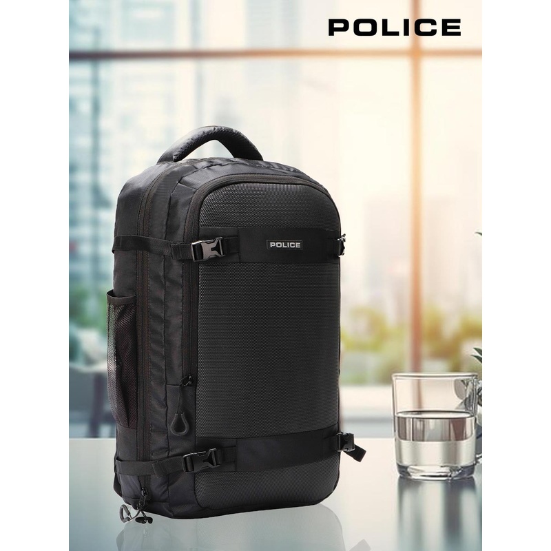 Police Unisex Textured Ikozo Lite Vegan Leather Backpack 30.0L