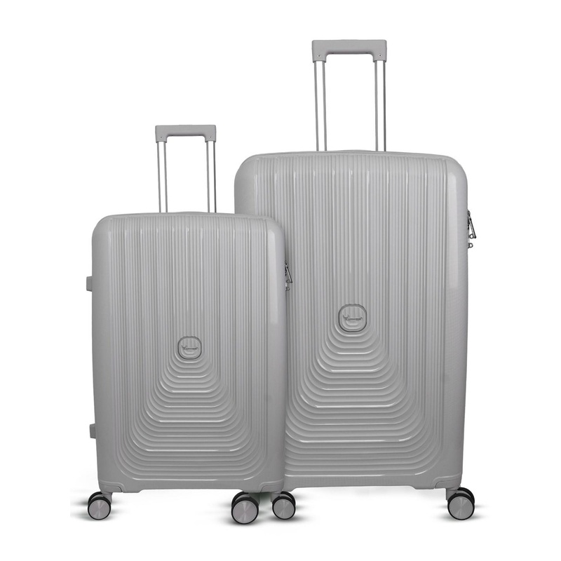 REDHORNS Set Of 2 Textured Hard-Sided Medium & Cabin 360-Degree Rotation Trolley Bags