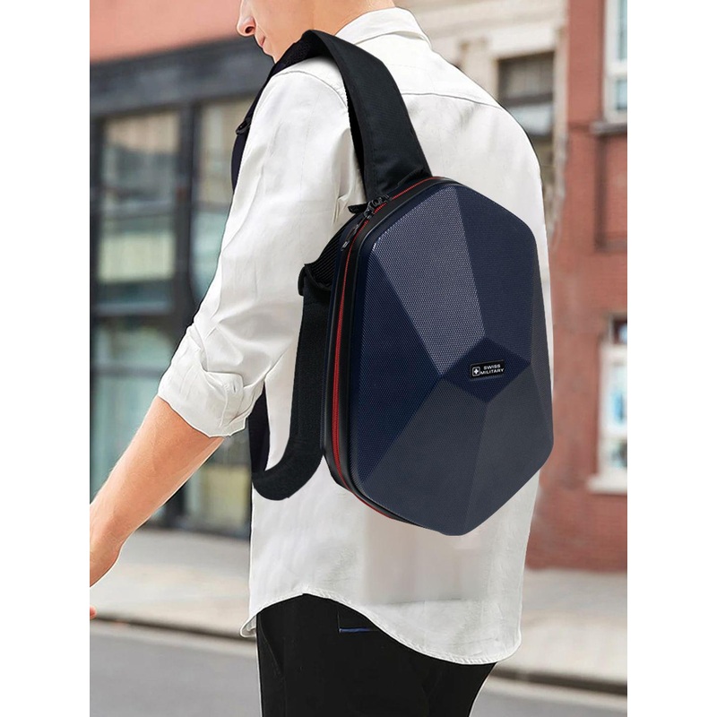 SWISS MILITARY Unisex Textured Cross-Body Backpacks