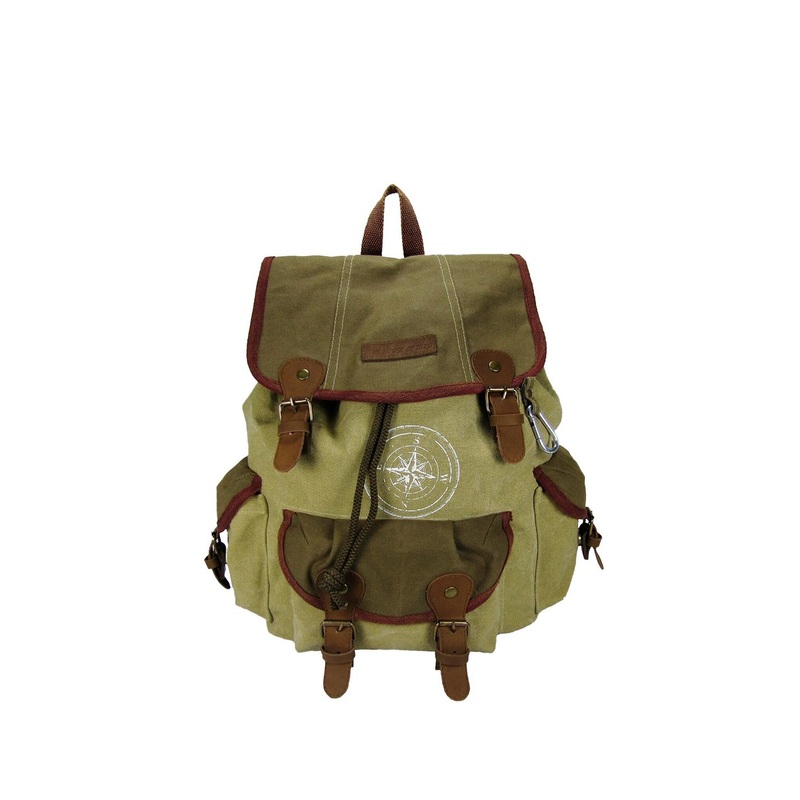 The House of Tara Unisex Beige & Green Backpack