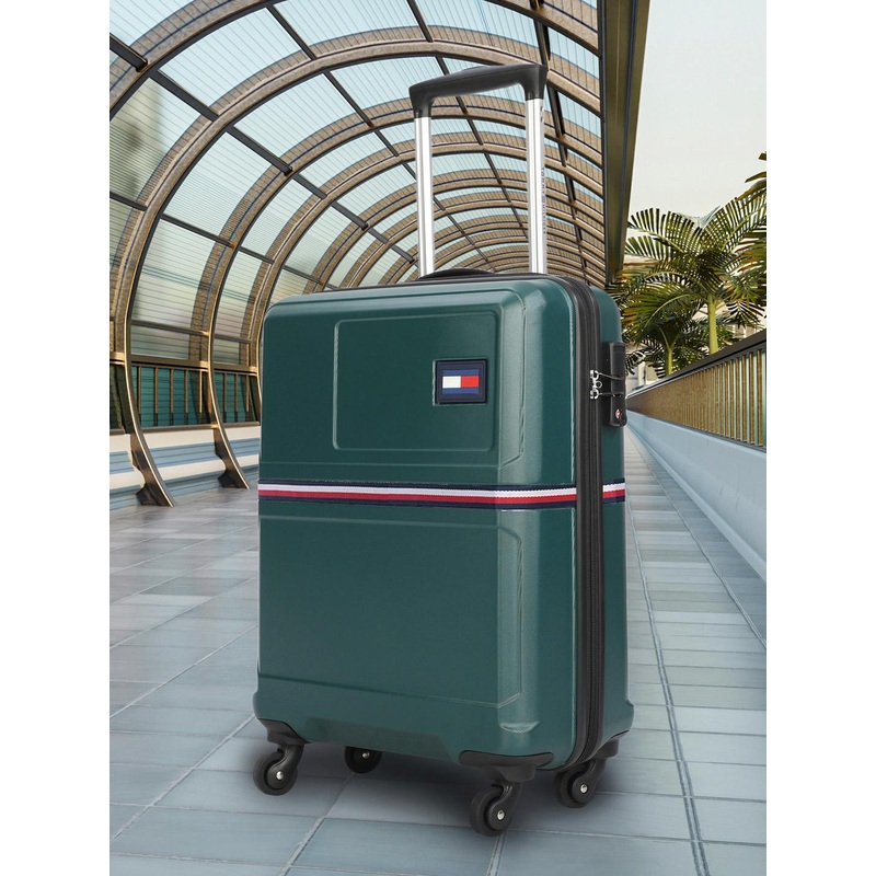 Tommy Hilfiger Solid 360 Degree Rotation Hard Large Trolley Bag- 118.5L