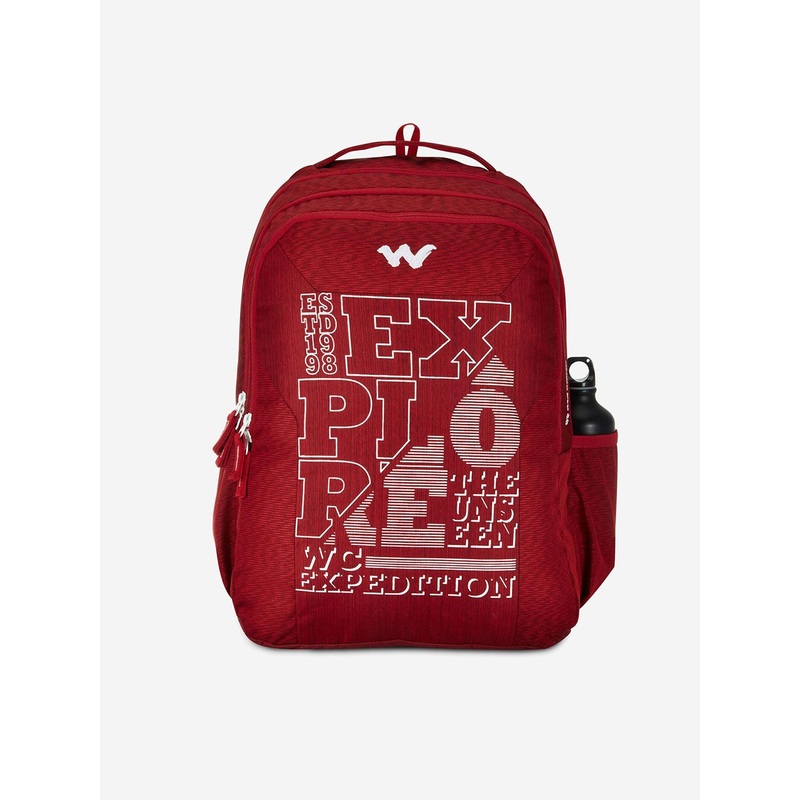Wildcraft Unisex Red & White Typography Backpack
