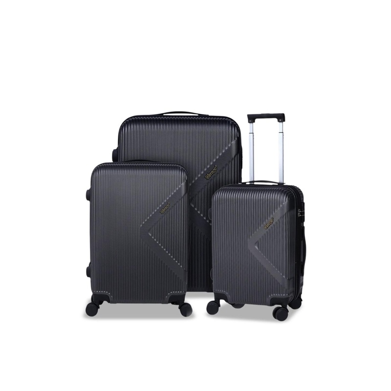 ACEPACK Carbon Unisex Set Of 3 Carbon Textured Hard-Sided Trolley Bag