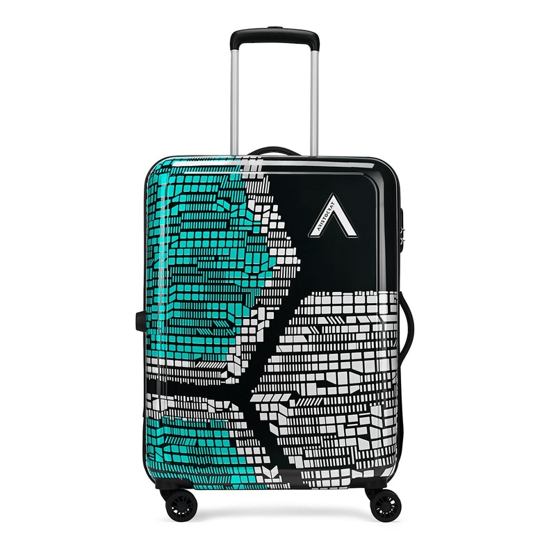 Aristocrat Bruce Blue Medium Hard Luggage 64cm Check-in Trolley 8-Wheel & Combination Lock