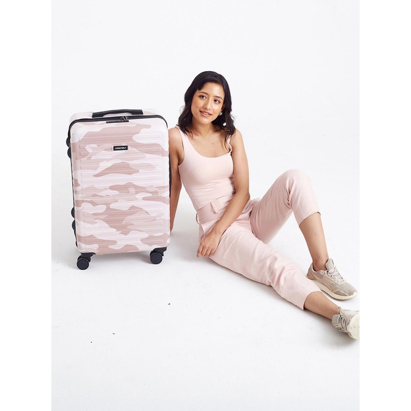 Assembly Camo Peach Printed Check In Trolley Suitcase  24 Inches