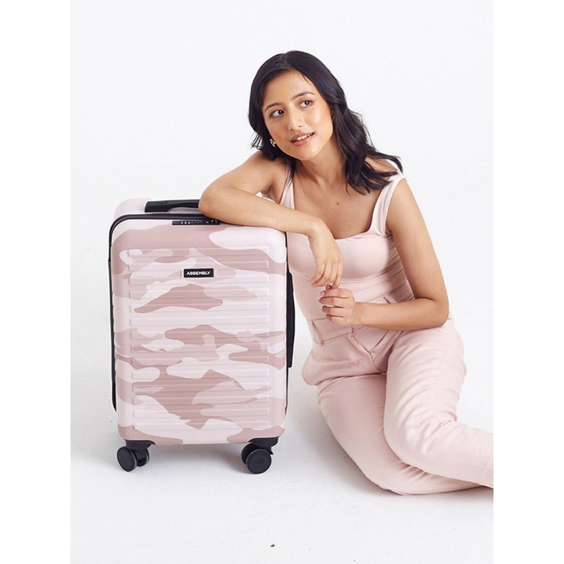 Assembly Camo Peach Printed Hard-Sided Cabin Trolley Bag  20 Inches