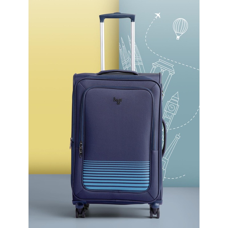 Baggit VIBER Striped Soft-Sided Medium Trolley Suitcase