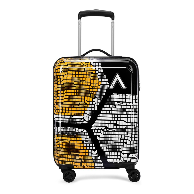 Bruce Orange Small Hard Luggage 54cm Cabin Trolley Bag with 8-Wheel & Combination Lock