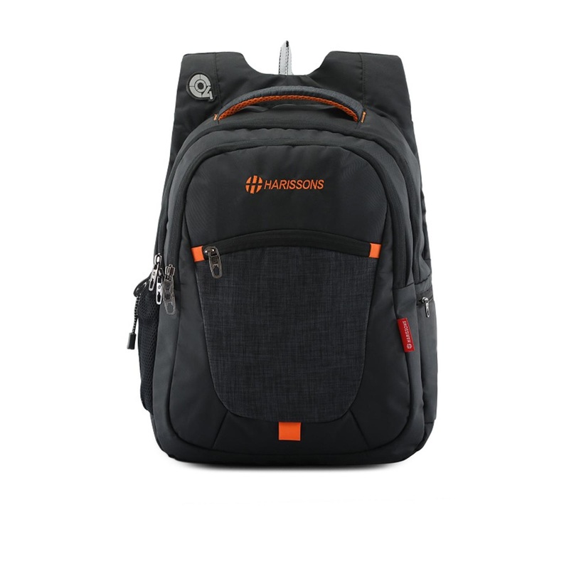 Harissons Delta Unisex Black & Orange 39L Water Resistant Laptop Backpack