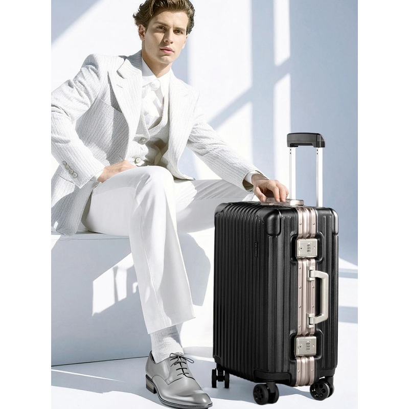 Kenneth Cole Max Aluminium Frame 360 Degree 8 Wheel Hardside Cabin Trolley Bag – 45.54L