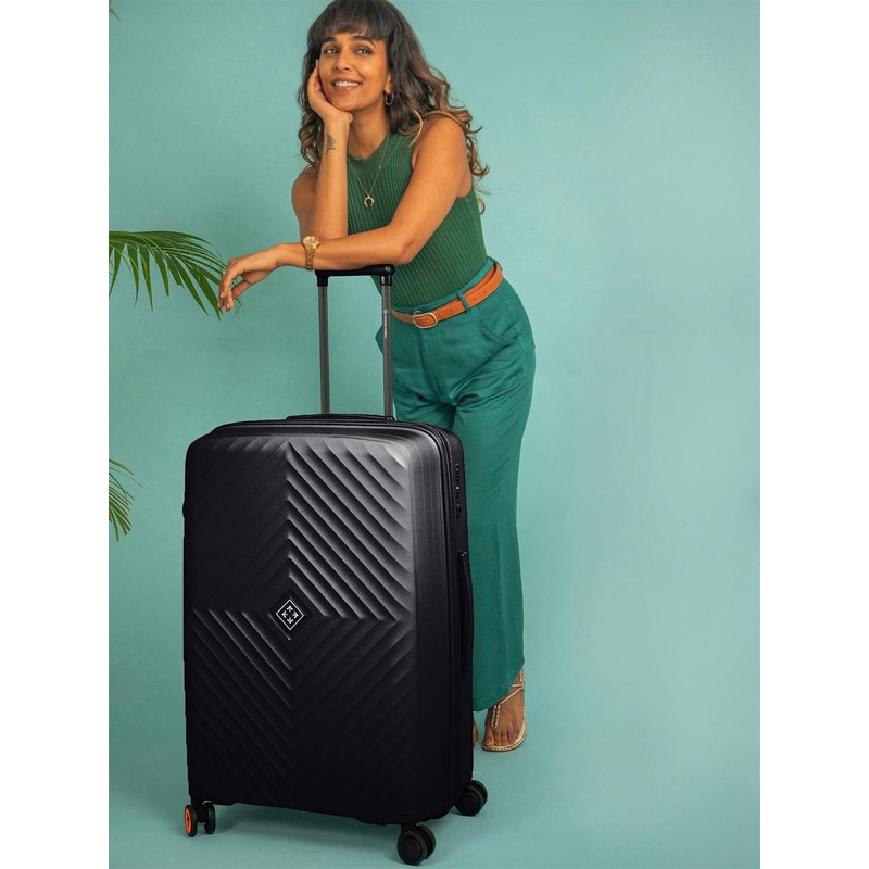 Nasher Miles Antwerp Polypropylene Large Black Trolley Bag – 28Inch 75cm