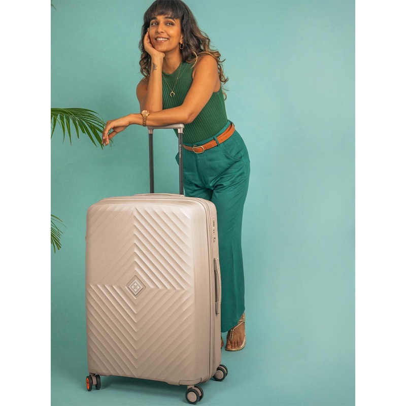 Nasher Miles Antwerp Polypropylene Large Champagne Trolley Bag – 28Inch 75cm