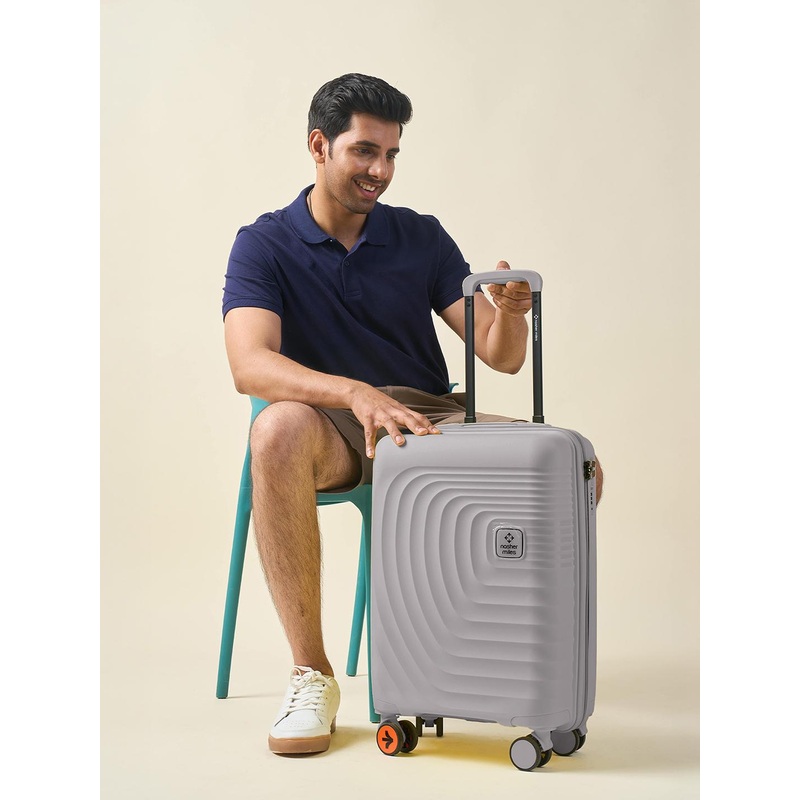 Nasher Miles Boston Polypropylene Cabin Grey Trolley Bag – 20 Inch (55 cm)