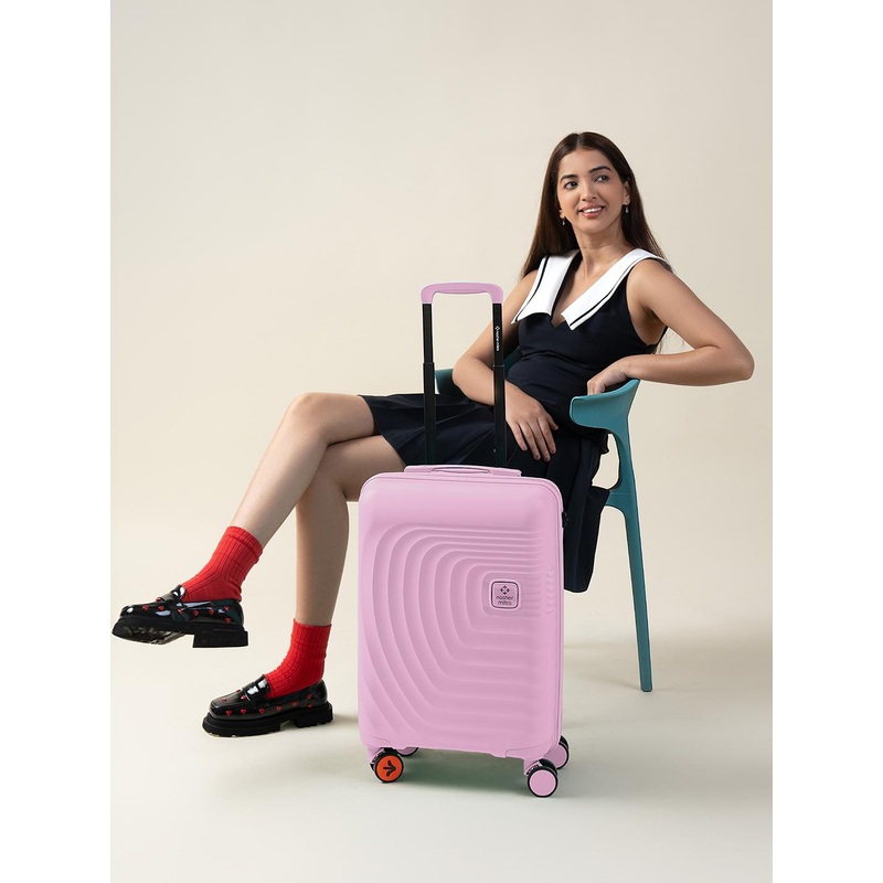 Nasher Miles Boston Polypropylene Cabin Pink Trolley Bag – 20 Inch (55 cm)