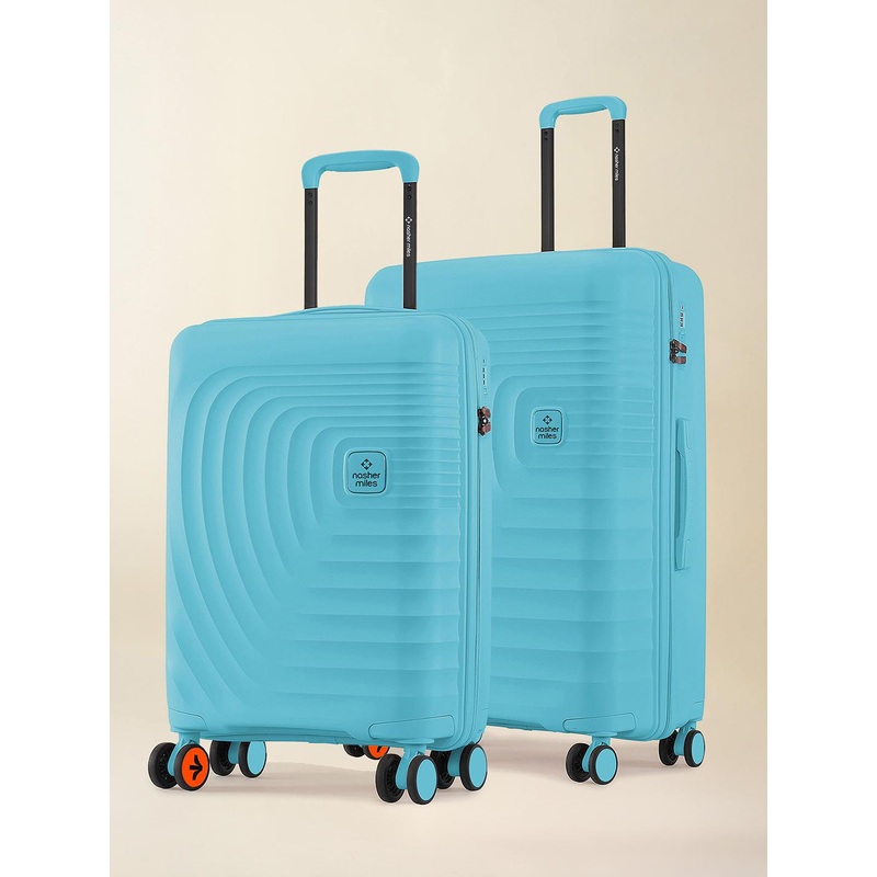 Nasher Miles Boston Polypropylene Small-Medium Teal Trolley Bags (55-65 cm)