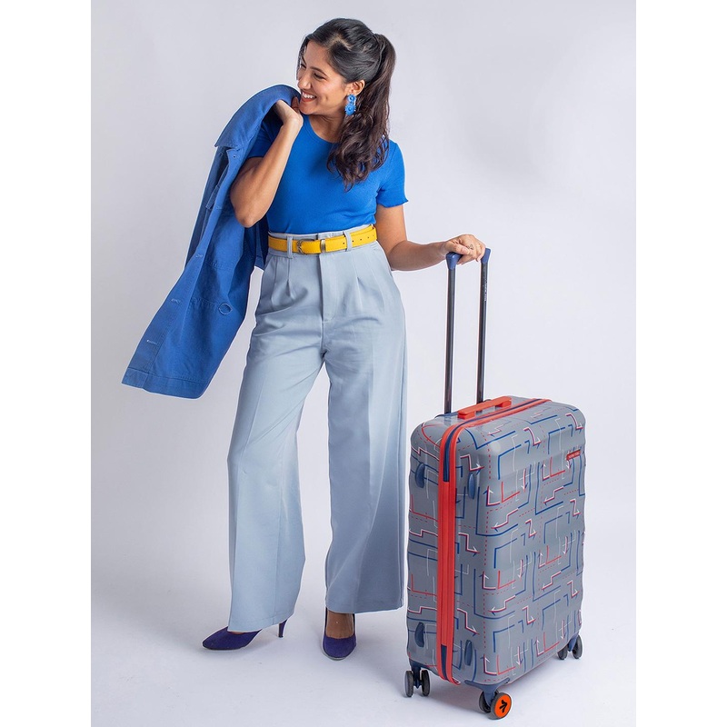 Nasher Miles Denver Polycarbonate Medium Grey Trolley Bag – 24 inch (65cm)