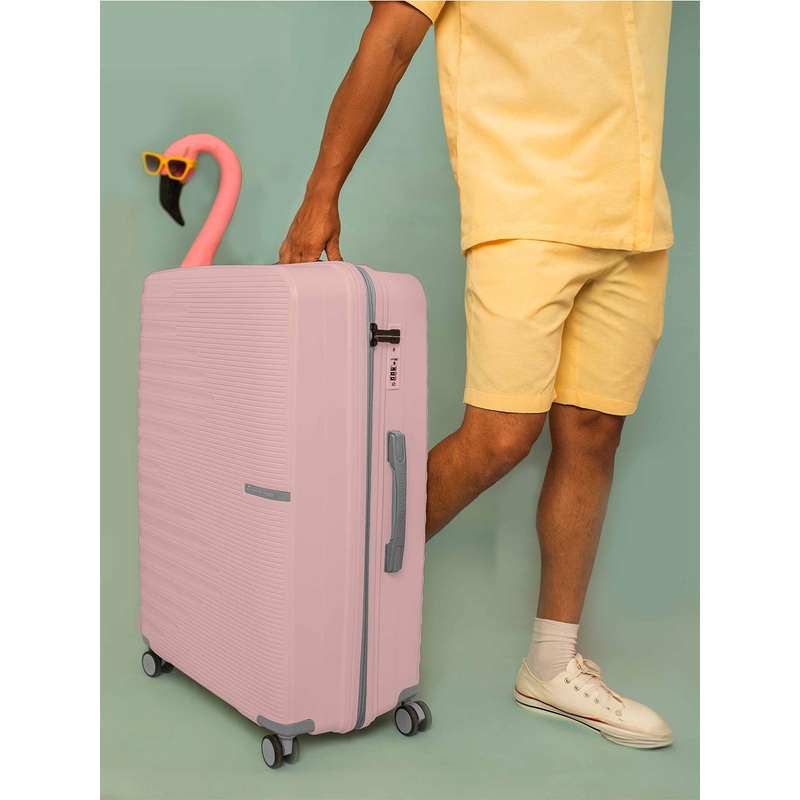 Nasher Miles Havelock Polypropylene TSA Lock Large Pink Trolley Bag – 28 Inch (75 cm)