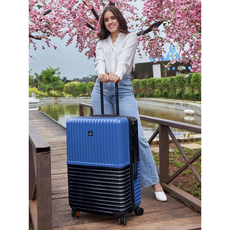 Nasher Miles Istanbul Hard-Sided ABS and PC Large Blue Dark Blue Trolley Bag – 28Inch 75cm