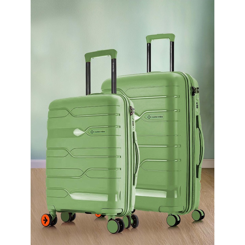 Nasher Miles Paris Polypropylene Medium-Large Avacado Green Trolley Bags (65-75 cm)