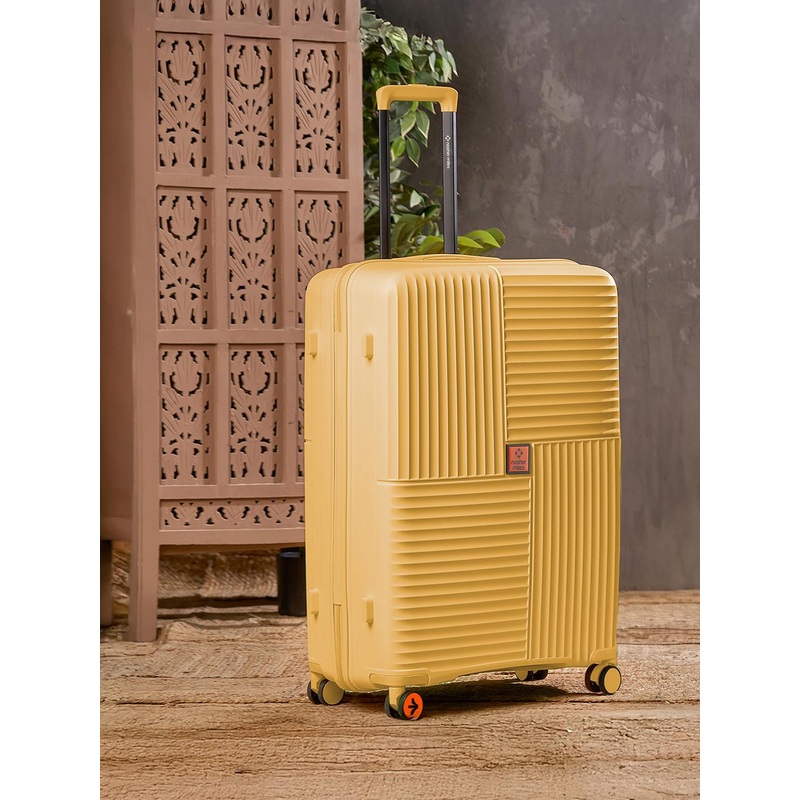 Nasher Miles Singapore Hard-Sided Polypropylene Medium Yellow Trolley Bag – 24Inch 65cm