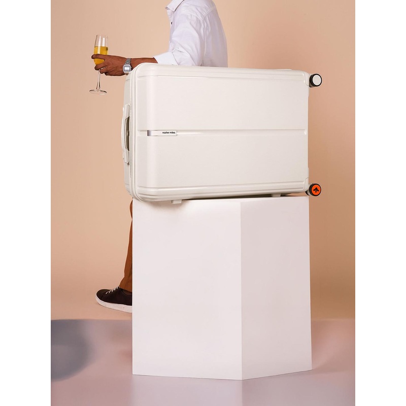 Nasher Miles The Line Polypropylene Large White Trolley Bag  – 28 inch (75cm)
