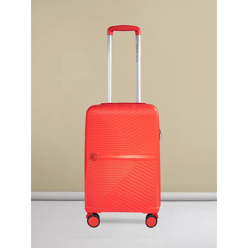 Nasher Miles Unisex Red Textured Hard Sided Cabin Trolley Suitcase