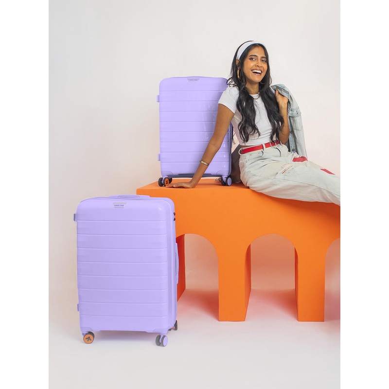 Nasher Miles Vienna Polypropylene Set of 2 M\u002FL Purple Trolley Bags (65-75 cm)