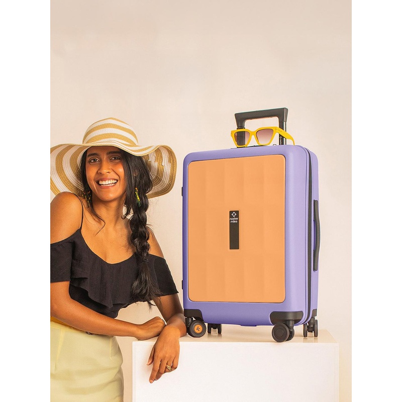 Nasher Miles Zanzibar Polycarbonate Cabin Peach Lavender Trolley Bag – 20 Inch (55 cm)