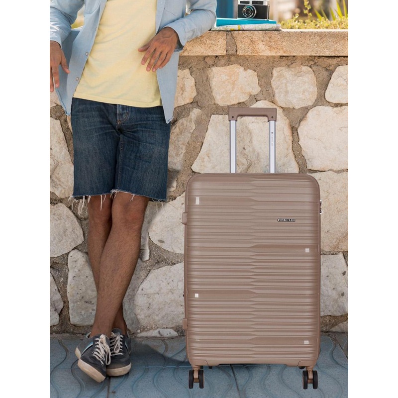 Polo Class Crown Series Unisex Textured Hard-Sided Large Travel Trolley Bag