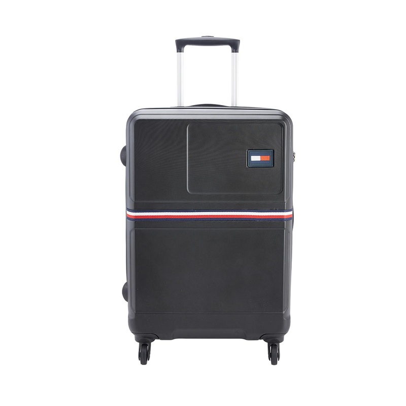 Tommy Hilfiger Solid 360 Degree Rotation 4 Wheels Medium Hard Trolley Suitcase