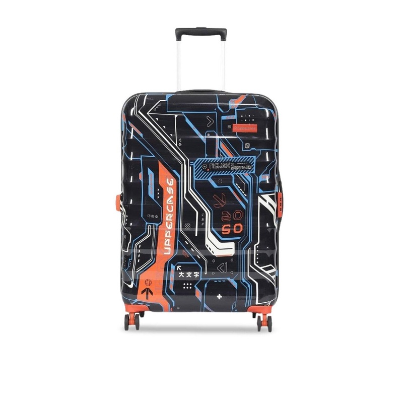 uppercase Cyber Punk Printed Large Trolley Suitcase