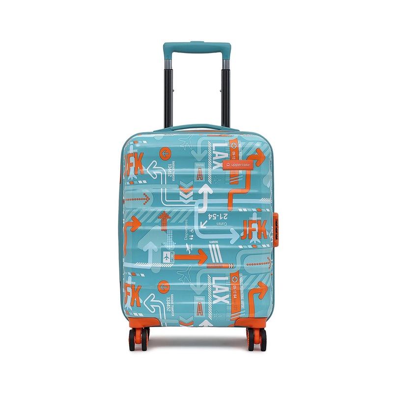 uppercase JFK Printed & Textured Hard Sided Small Trolley Bag