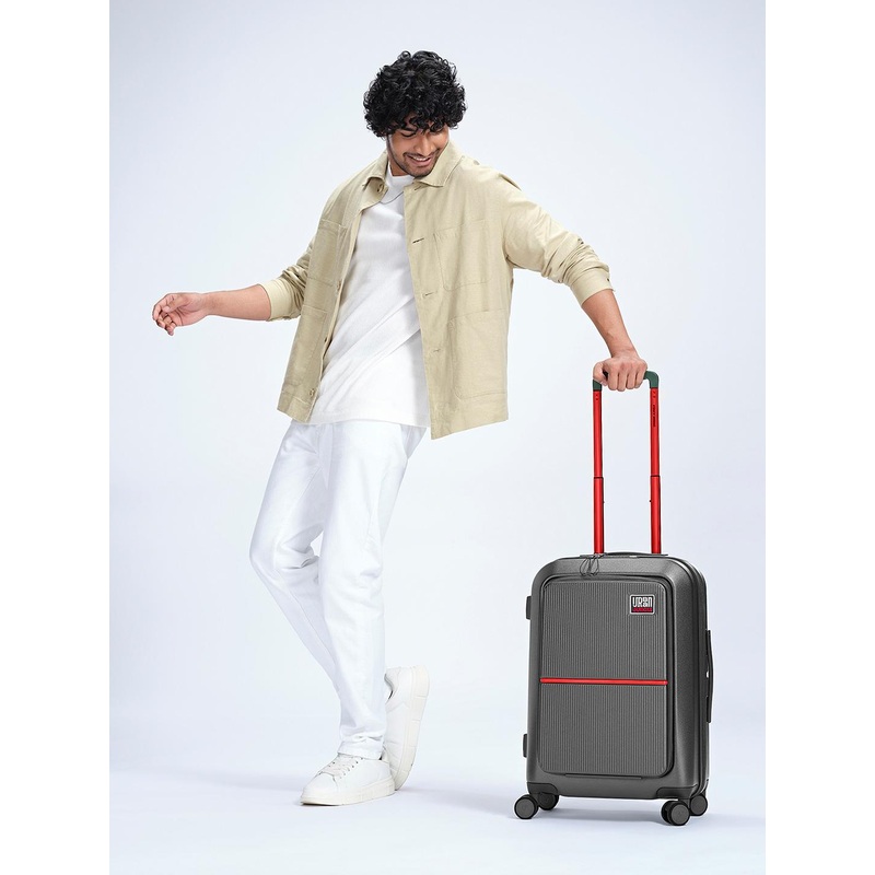 Urban Jungle By Safari Black Hardside Cabin Front Open Laptop Trolley