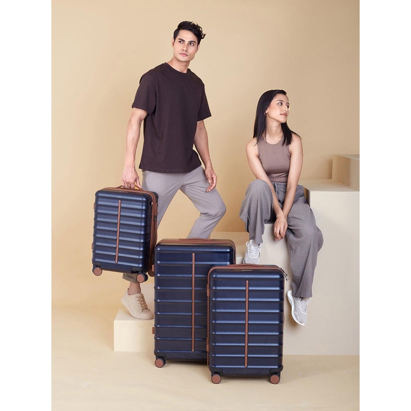 Assembly Premium Set of 3 Trolley Bags- 20, 24 inches and 28 Inches – Blue -Odyssey