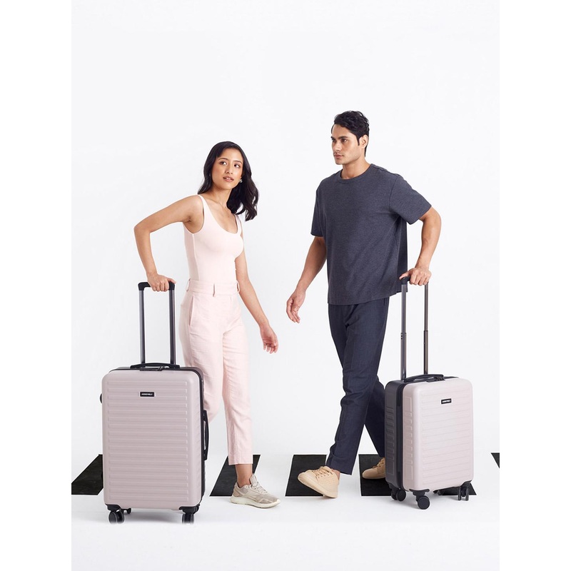 Assembly Two Tone Hard-Sided Polycarbonate Trolley Bag – Ivory & Grey (20 & 24 Inches)