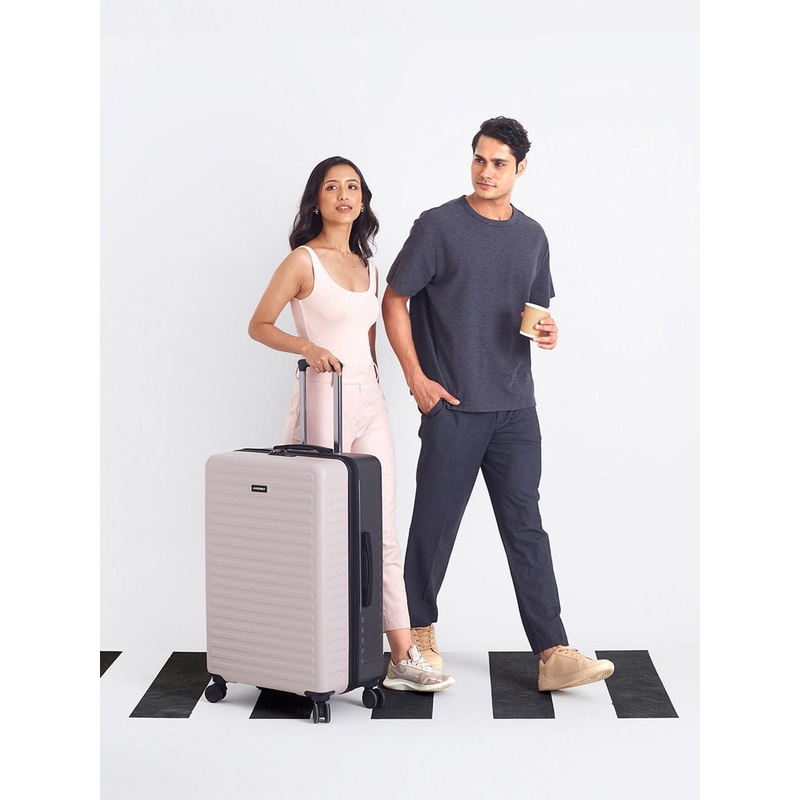 Assembly Two Tone Large Check-In Luggage 28 Inches – Lightweight (Ivory & Grey) 85L