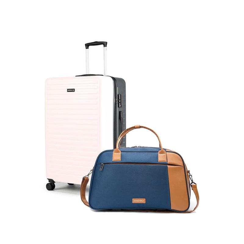 Assembly Two Tone Med Checkin 24-In Hard Luggage with Weekender Duffle Bag 38L