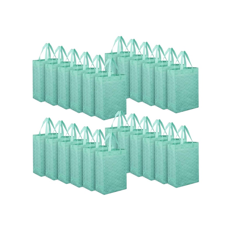 Kuber Industries Pack Of 24 Geometric Printed Oversized Shopper Tote Bag