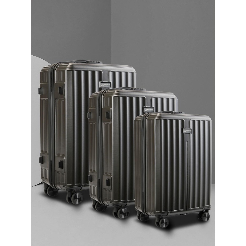 MOVE-MEANT Unisex Pack of 3 Hard Small, Medium & Large Trolley Suitcase
