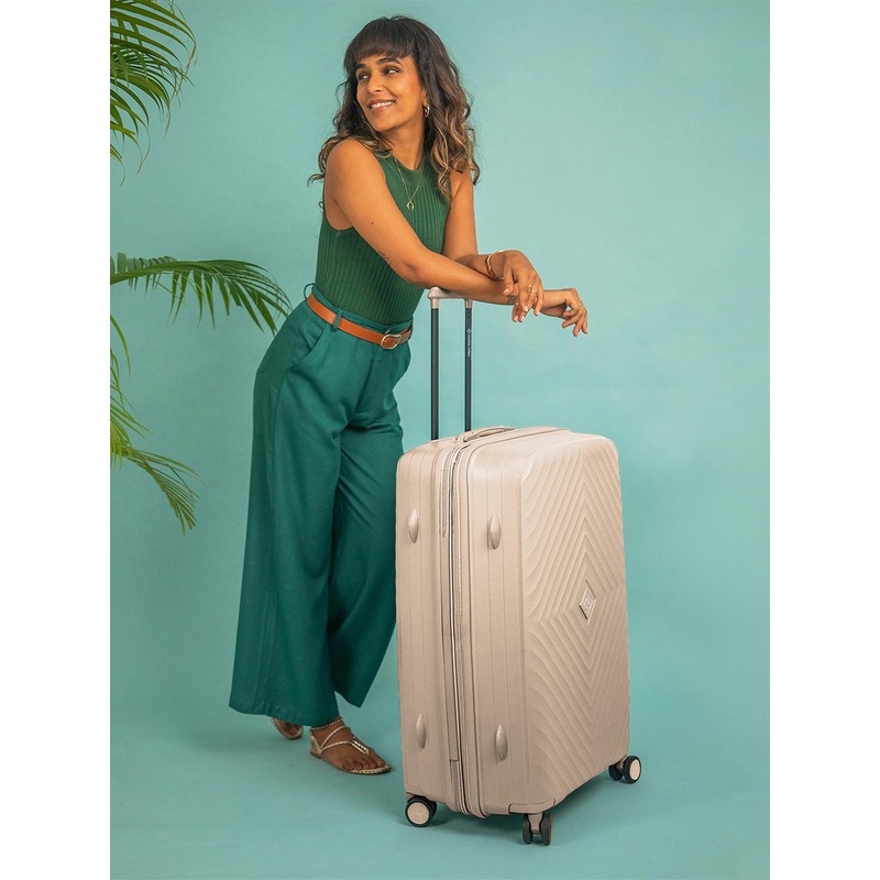 Nasher Miles Antwerp Polypropylene Medium Champagne Trolley Bag – 24Inch 65cm