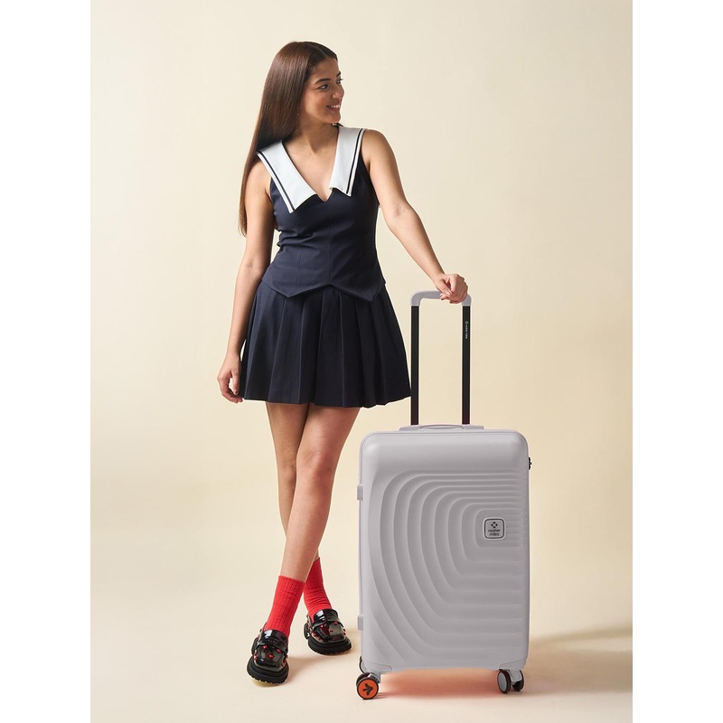 Nasher Miles Boston Polypropylene Large Grey Trolley Bag – 28 Inch (75 cm)