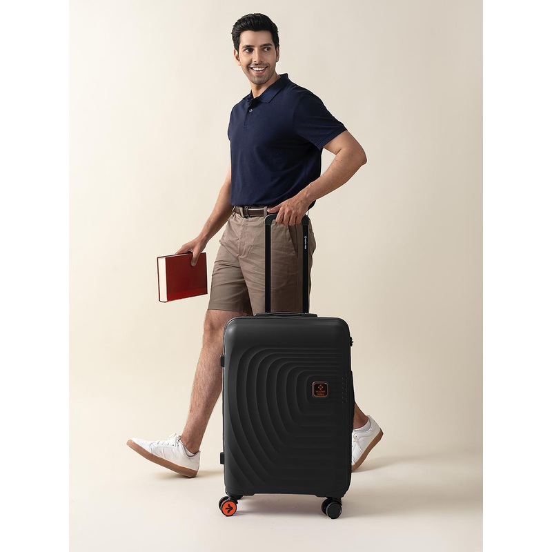 Nasher Miles Boston Polypropylene Medium Black Trolley Bag – 24 Inch (65 cm)