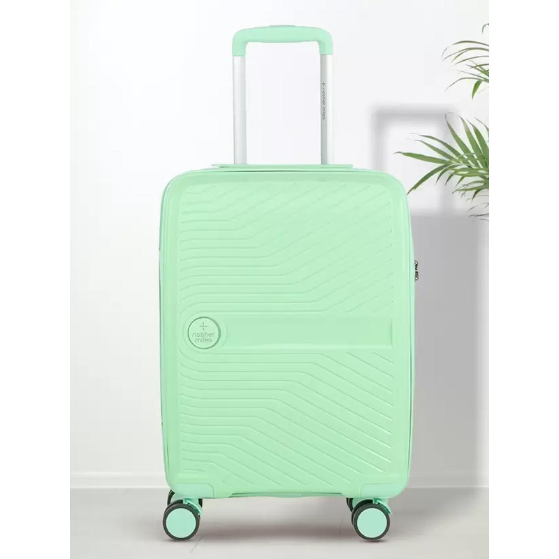 Nasher Miles Green Solid Hard-Sided Small Trolley Bag