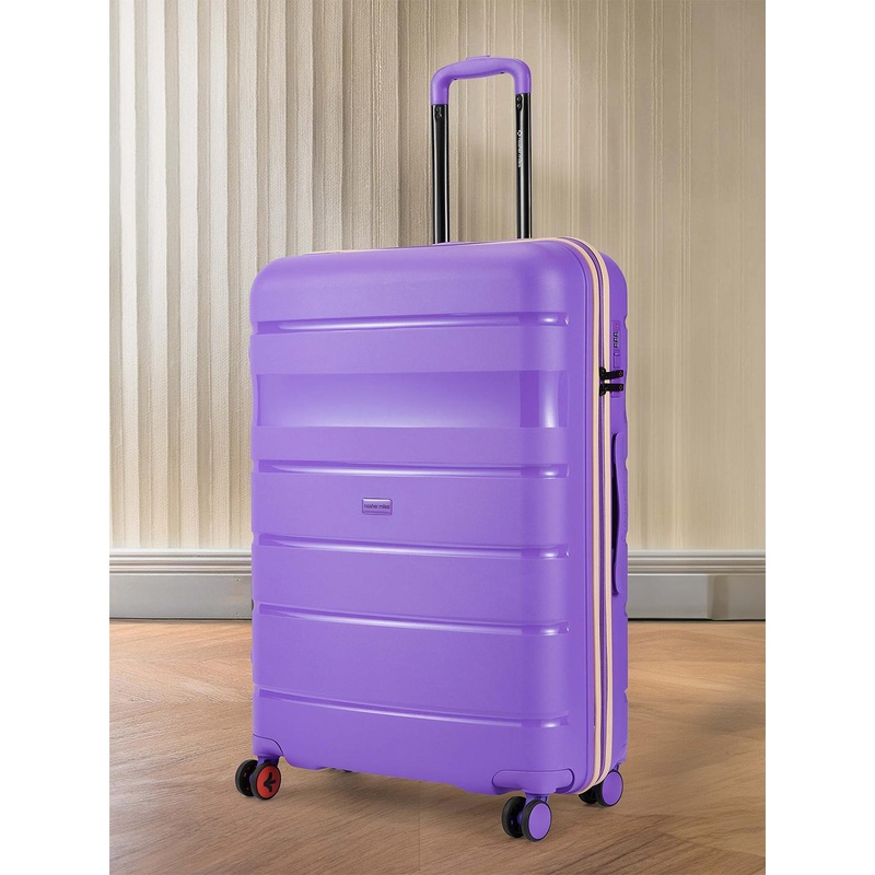 Nasher Miles Jupiter Hard-Sided Polypropylene Large Purple Trolley Bag – 28 Inch (75 cm)