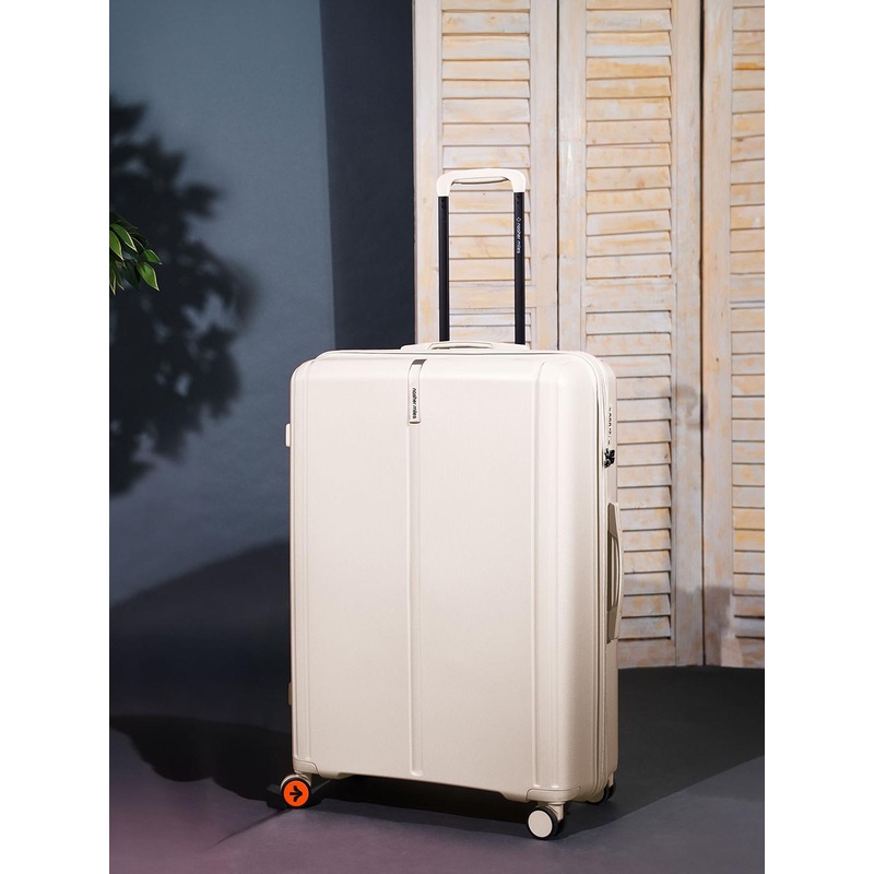 Nasher Miles The Line Polypropylene Medium White Trolley Bag – 24 inch (65cm)